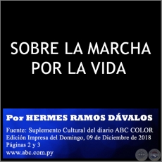 SOBRE LA MARCHA POR LA VIDA - Historia Social  - Por HERMES RAMOS DÁVALOS - Domingo, 09 de Diciembre de 2018